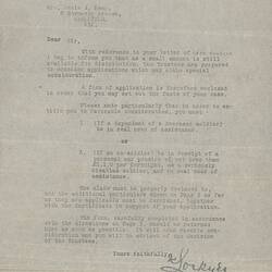 Letter - Australian Imperial Force, Canteens Funds Trust, 28 Nov 1921
