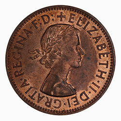 Coin - Penny, Elizabeth II, Great Britain, 1962 (Obverse)