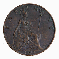 Coin - Farthing, Edward VII, Great Britain, 1904 (Reverse)