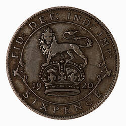Coin - Sixpence, George V, Great Britain, 1920 (Reverse)