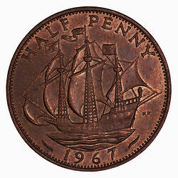 Coin - Halfpenny, Elizabeth II, Great Britain, 1967 (Reverse)