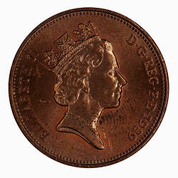 Coin - 2 Pence, Elizabeth II, Great Britain, 1989 (Obverse)