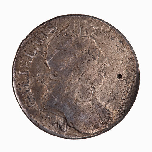 Coin - Shilling, William III, Great Britain, 1696 (Obverse)