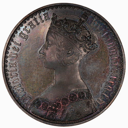 Coin - Crown (Gothic), Queen Victoria, Great Britain, 1847 (Obverse)
