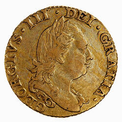 Coin - Half-Guinea, George III, Great Britain, 1781 (Obverse)