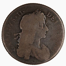 Coin - Shilling, Charles II, Great Britain, 1668 (Obverse)