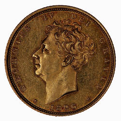 Coin - Sovereign, George IV, Great Britain, 1826 (Obverse)