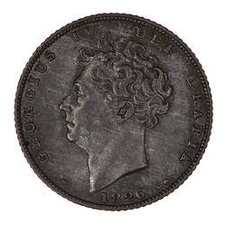 Coin - Sixpence, George IV, Great Britain, 1826 (Obverse)