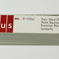 Paper Tape - DECUS, '8-103a Four Word Floating Point Routines, Function Package, Symbolic', circa 1968