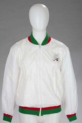 Jacket - Italian Promotional, Men's 4 XL, White Nylon, 1988