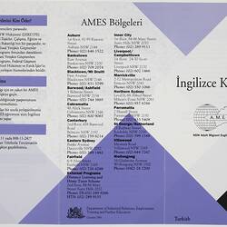 Leaflet - English Classes, A.M.E.S., Turkish Text, 1991