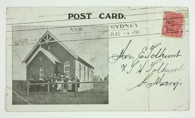 Post Card - Church of Christ, Albert Street, Hornsby, New South Wales, circa 1913
