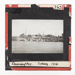 Lantern Slide - Camouflaged Ship, Sydney, 1916