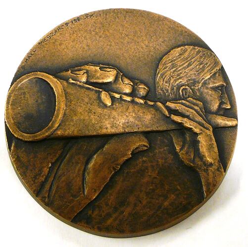 Medal - 'Music - The Flautist', Michael Meszaros, Melbourne, Victoria, 1981