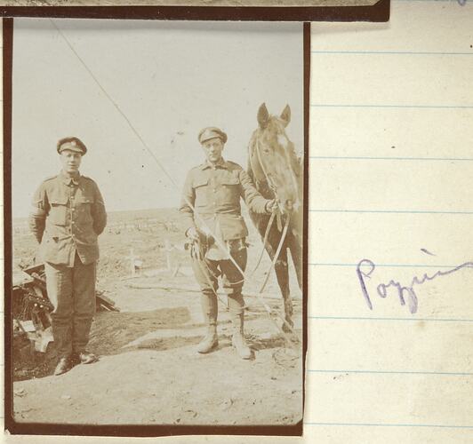 Soldiers & Horse, Pozieres, France, Sergeant John Lord, World War I, 1917