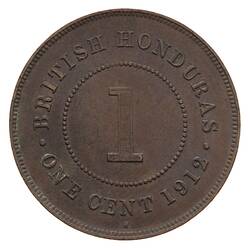 Coin - 1 Cent, British Honduras (Belize), 1912