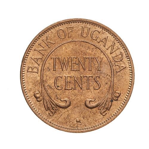 Coin - 20 Cents, Uganda, 1966
