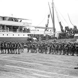 Glass Negative - Troops Embarking HMT Orient Bound for Boer War, Melbourne, 15 Feb 1901
