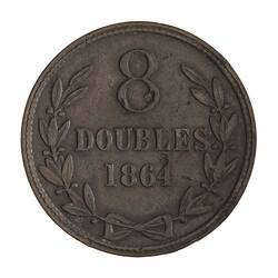 Coin - 8 Doubles, Guernsey, Channel Islands, 1864