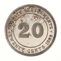 Proof Coin - 20 Cents, Straits Settlements, 1889