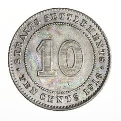 Coin - 10 Cents, Straits Settlements, 1916