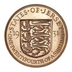 Proof Coin - 1/24 Shilling, Jersey, Channel Islands, 1931