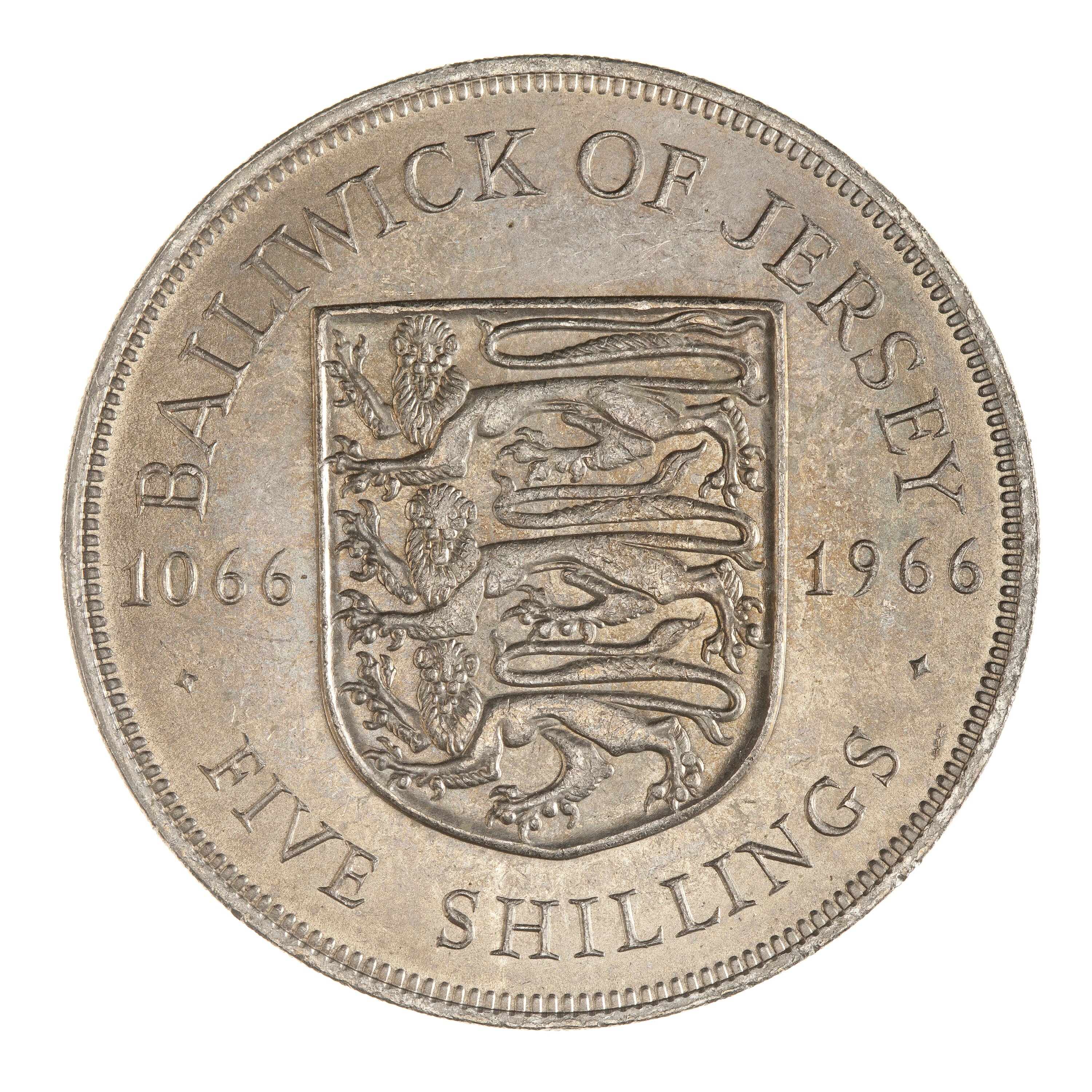 Coin - 5 Shillings, Norman Conquest Anniversary 1066-1966, Jersey