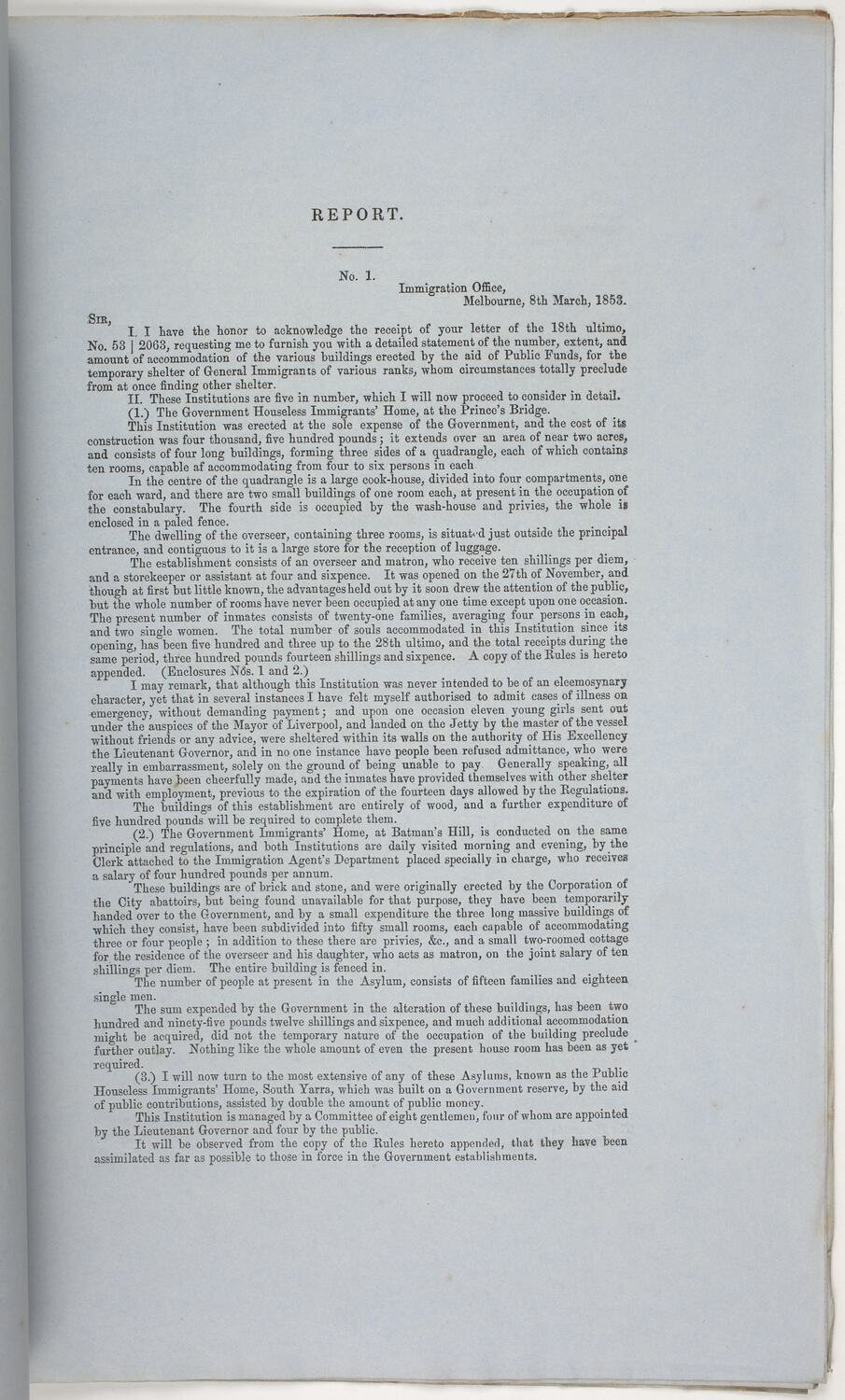 Parliamentary Paper - Immigrants, Parliament of Victoria, Colony of ...