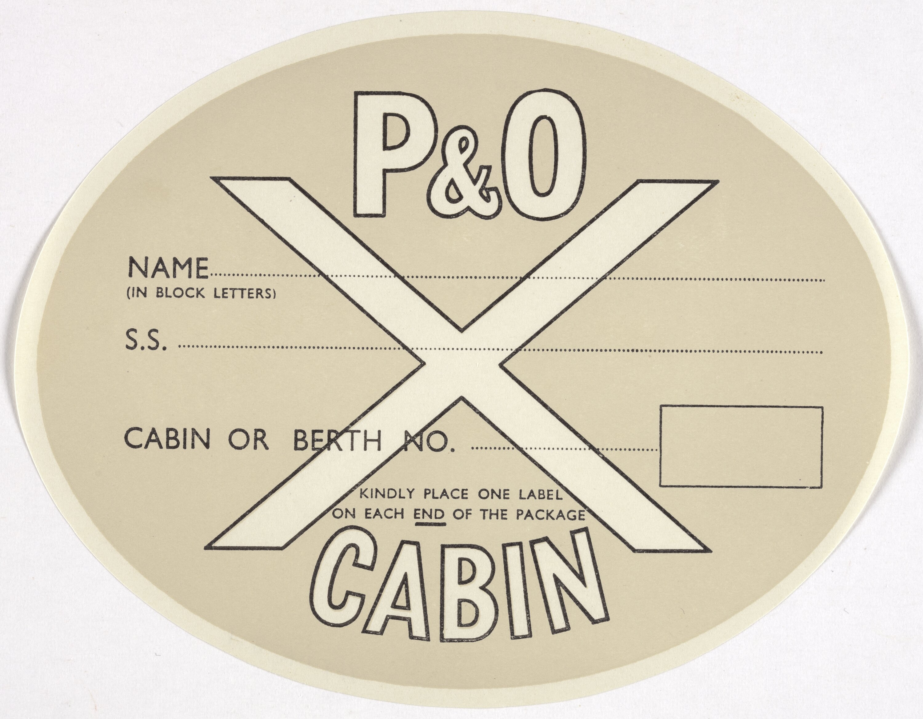 p&o luggage labels