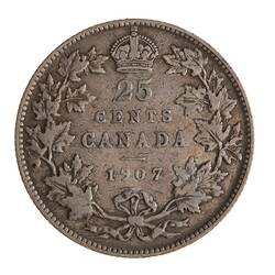 Coin - 25 Cents, Canada, 1907