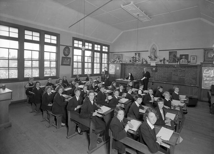 Classroom, Catholic School, Glen Iris, Victoria, 1955
