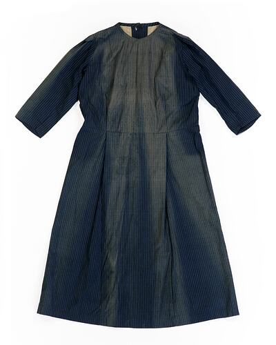 Dress - Blue/White Cotton Stripe, circa 1950