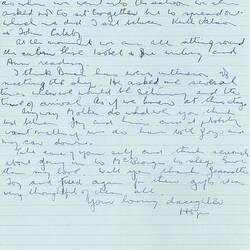 Letter - From Hope Macpherson to her Mother During Expedition to Antarctic, 29 Nov 1960