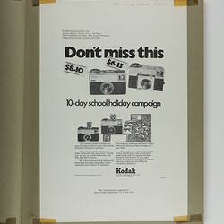 HT 32956, Scrapbook - Kodak Australasia Pty Ltd, Advertising Clippings, 'Pharmacy + Photo Trade (2)', Coburg, 1972-1975. (MANUFACTURING & INDUSTRY), Object, Registered
