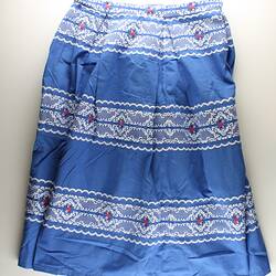 Skirt - Blue Cotton, Patterned, Dorothea Dunzinger