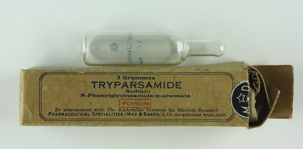 Drug - Tryparsamide (Sodium N-phenylglycineamide-p-arsonate), May & Baker, circa 1930