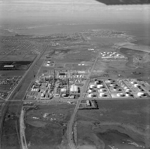 Negative - Aerial View of the Altona Oil Refinery, Victoria, Apr 1961