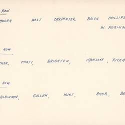 Photograph List of Names- Male Staff at Kodak Limited, Harrow, England, circa 1950s