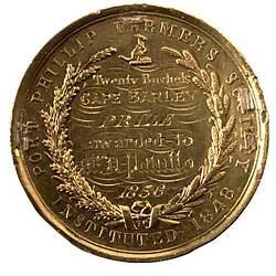Medal - Port Phillip Farmers' Society, Gold Prize, Victoria, Australia, 1856