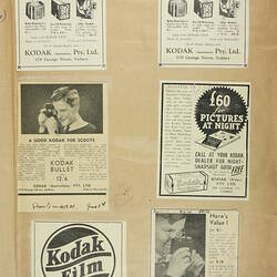 Scrapbook - Kodak Australasia Pty Ltd, Advertising Clippings, 'Scouting and Hobby Papers', Sydney, 1937-1957