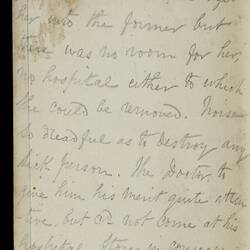 Open diary with handwritten text on discoloured worn page.