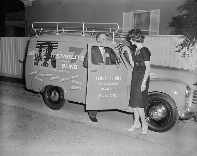 Lynns Blinds, Promotional Vehicle, Hawthorn, Victoria, 14 Jul 1959
