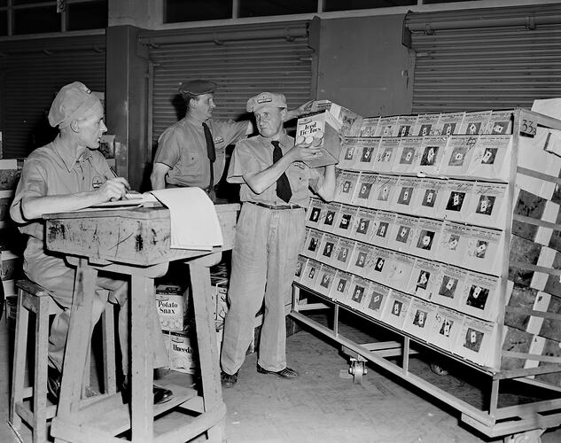Swallow & Ariell Ltd, Group with Biscuit Display, Port Melbourne, 20 Nov 1959