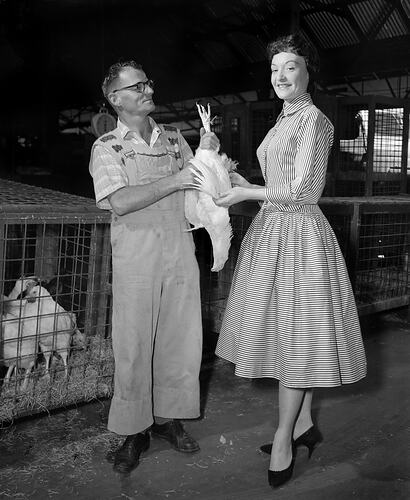 Pair Standing with a Chicken, Balaclava, Victoria, 14 Dec 1959