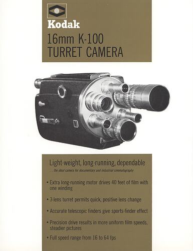 Printed page with text and photograph of camera.