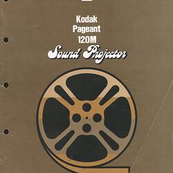 Brown cover page with illustrated film reel.
