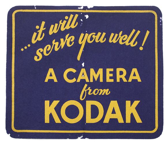 Point of Sale Mat - 'A Camera from Kodak', Felt