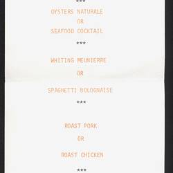 Menu - Kodak Australasia Pty Ltd, Emulsion Department, Ian (Charlie) Yelland's Retirement Dinner, Clifton Hill, 7 April 1978