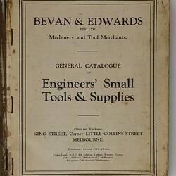 Specific Product Catalogue - Bevan & Edwards Pty Ltd, Engineering Tools circa 1930.