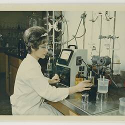 Photograph - Analysing Solutions Using Titrator, Kodak Factory, Coburg, circa 1960s